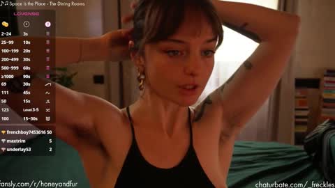 Snapshot of _freckles chatting on December 1, 9:59 pm Jacqui Queen goddess motorcycle mozzarella Jaq next livestream see bio online show from December 1, 9:59 pm