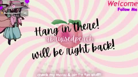 Snapshot of abruisedpeach chatting on November 15, 4:10 am Peach online show from November 15, 4:10 am