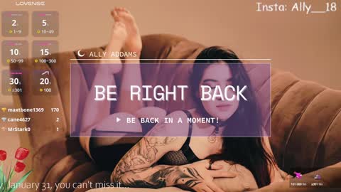 Snapshot of ally_addams chatting on January 29, 6:54 am Ally online show from January 29, 6:54 am