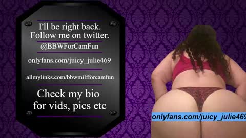 Snapshot of bbwmilfforcamfun chatting on September 16, 1:45 pm Julie online show from September 16, 1:45 pm