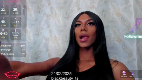 Snapshot of blackbeauty_ts chatting on February 21, 8:05 pm Nina online show from February 21, 8:05 pm