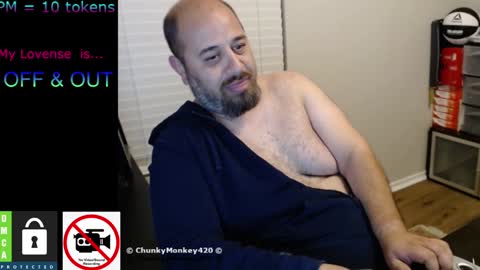 Snapshot of chunkymonkey420 chatting on February 2, 7:20 am Spencer Smokey Bear online show from February 2, 7:20 am