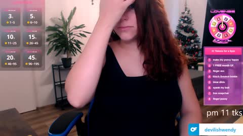 Snapshot of devilishwendy chatting on January 4, 10:38 am Wendyin pvt all from tipmenu free except anal and big dildo online show from January 4, 10:38 am
