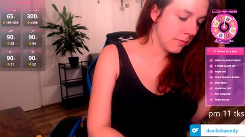 Snapshot of devilishwendy chatting on January 15, 6:33 am Wendyin pvt all from tipmenu free except anal and big dildo online show from January 15, 6:33 am