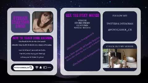 Lex Vive foxygamer cb online show from June 12, 1:15 am
