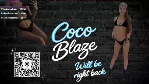 Snapshot of itscocoblaze chatting on April 23, 3:30 am CoCo Blaze online show from April 23, 3:30 am