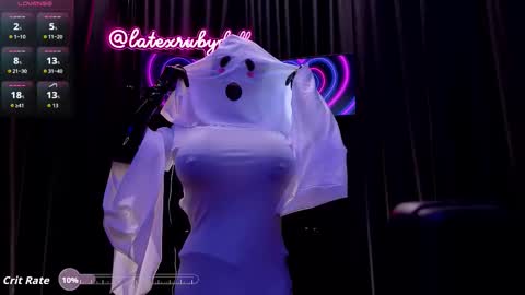 Snapshot of latexrubydoll chatting on October 31, 9:10 am Latex Ruby online show from October 31, 9:10 am