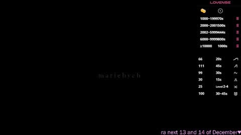 Snapshot of mariebycb chatting on December 2, 12:54 pm Maria online show from December 2, 12:54 pm