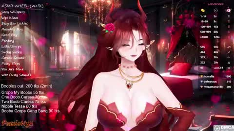 Snapshot of passionyx chatting on February 16, 9:38 pm Succubus Nyx online show from February 16, 9:38 pm