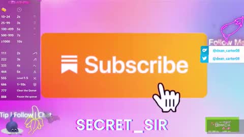 Snapshot of secret_sir chatting on October 19, 10:21 pm Dean Carter online show from October 19, 10:21 pm