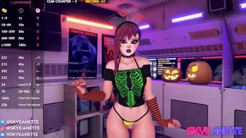 Snapshot of skyeanette chatting on October 18, 1:08 am SkyeAnette online show from October 18, 1:08 am