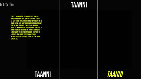 TAANNI online show from April 16, 9:39 pm