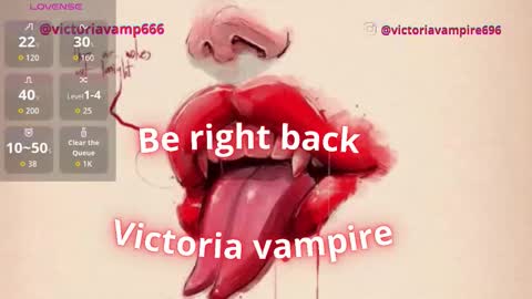 Snapshot of victoriavampire666 chatting on December 23, 1:14 am Victoria Vampire online show from December 23, 1:14 am