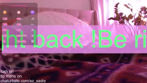 Snapshot of xo_sadie chatting on December 1, 6:18 am Xo Sadie online show from December 1, 6:18 am