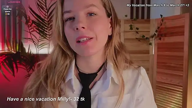 Snapshot of milly_shy chatting on March 7, 8:23 am milly shy online show from March 7, 8:23 am