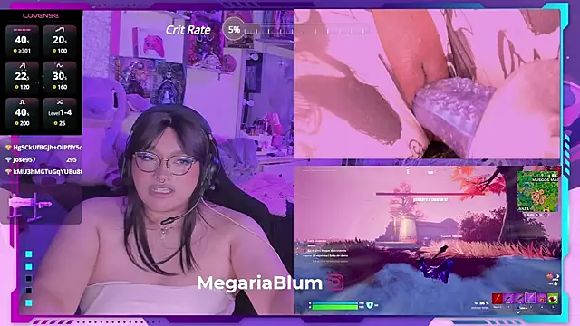 Snapshot of MegariaB chatting on February 1, 6:54 am MegariaB online show from February 1, 6:54 am