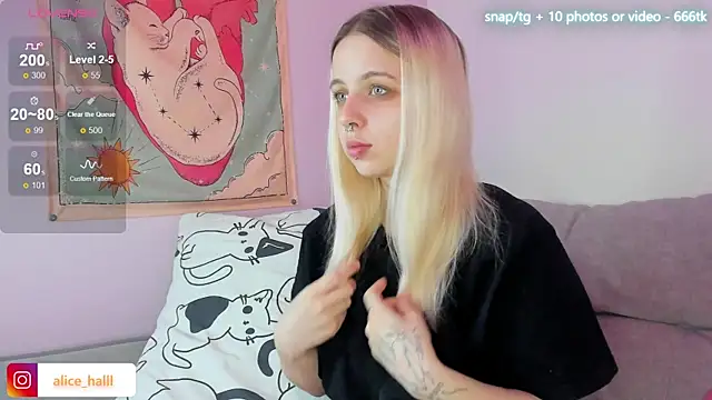 Alice Halle online show from March 5, 1:10 am