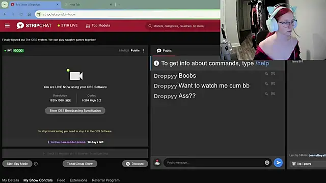 Snapshot of LilyFoxxx chatting on December 2, 5:26 am LilyFoxxx online show from December 2, 5:26 am