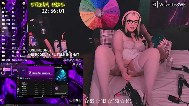 Snapshot of VelvetteSWE chatting on June 26, 6:01 pm VelvetteSWE online show from June 26, 6:01 pm