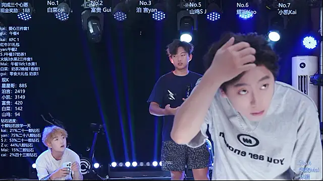 Snapshot of AOA-boy chatting on July 25, 5:05 am AOA-boy online show from July 25, 5:05 am