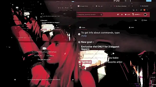 Snapshot of TgirlBrat chatting on August 9, 9:25 am TgirlBrat online show from August 9, 9:25 am