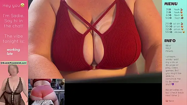 Snapshot of SadieMarriedLady chatting on July 23, 1:58 am SadieMarriedLady online show from July 23, 1:58 am