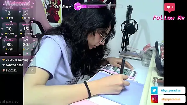 Snapshot of Abysparadise chatting on November 12, 5:52 am Abysparadise online show from November 12, 5:52 am