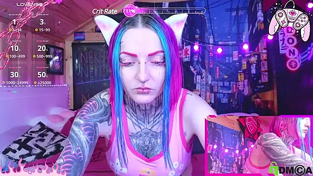 Snapshot of NekoCyber chatting on December 8, 4:46 am NekoCyber online show from December 8, 4:46 am