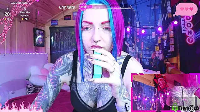 Snapshot of NekoCyber chatting on December 29, 4:16 am NekoCyber online show from December 29, 4:16 am