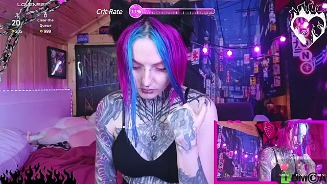 Snapshot of NekoCyber chatting on February 22, 5:23 am NekoCyber online show from February 22, 5:23 am